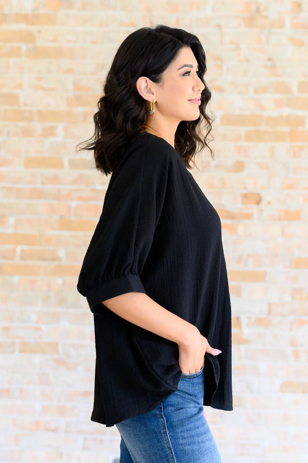 Up For Anything V-Neck Blouse in Black Ave Shops