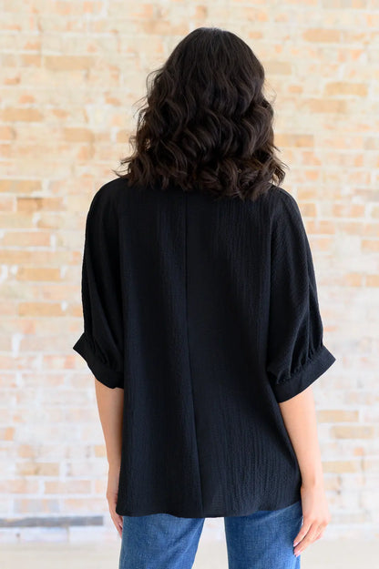 Up For Anything V-Neck Blouse in Black Ave Shops