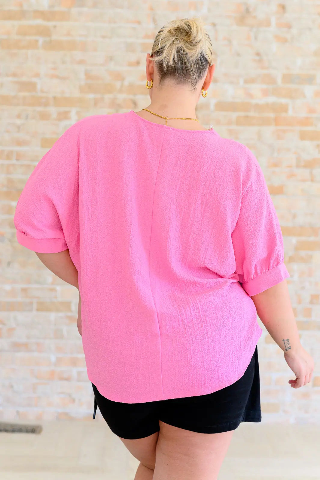 Up For Anything V-Neck Blouse in Pink Ave Shops