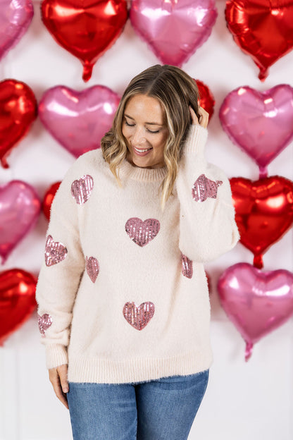 IN STOCK Sparkle Hearts Sweater