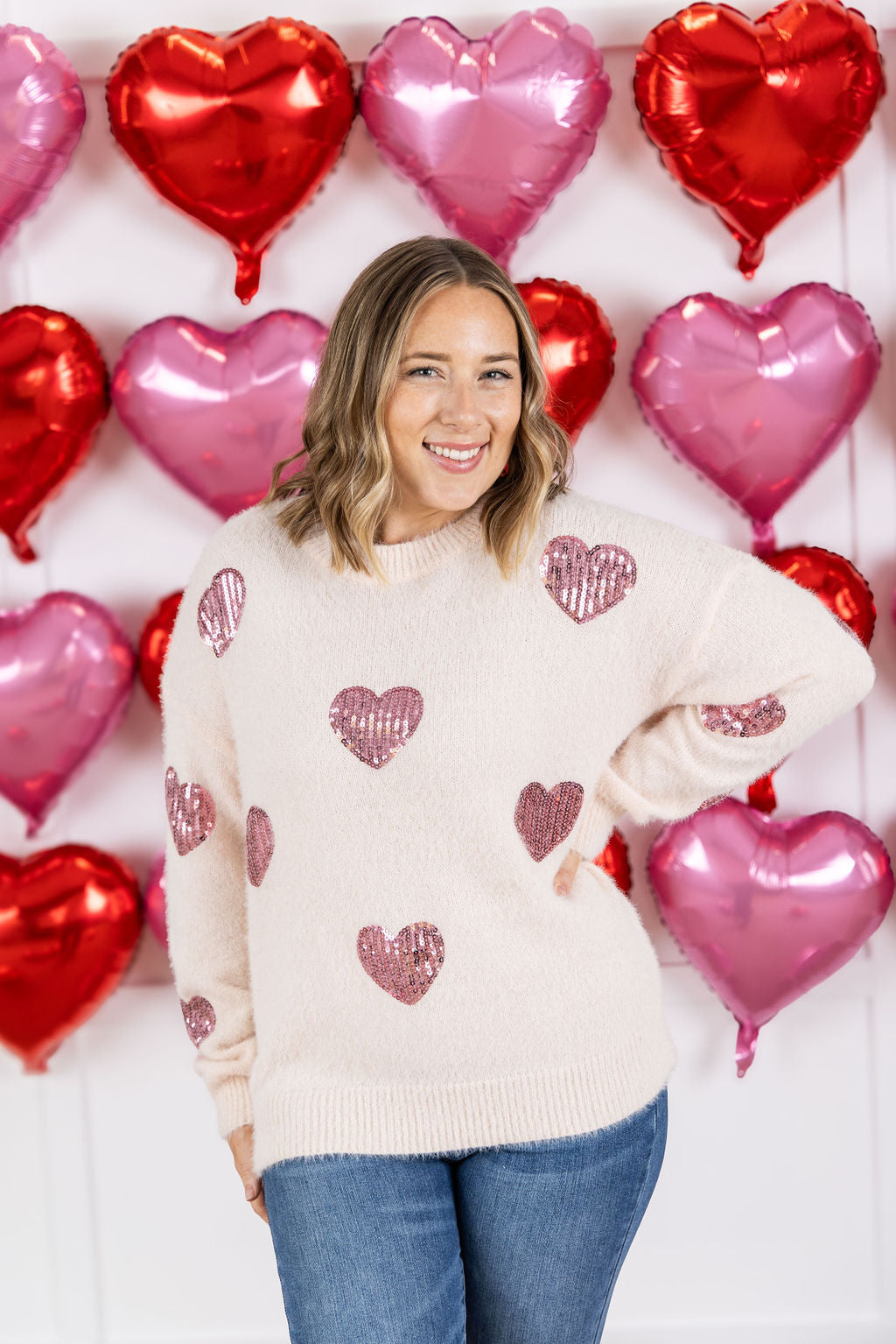 IN STOCK Sparkle Hearts Sweater