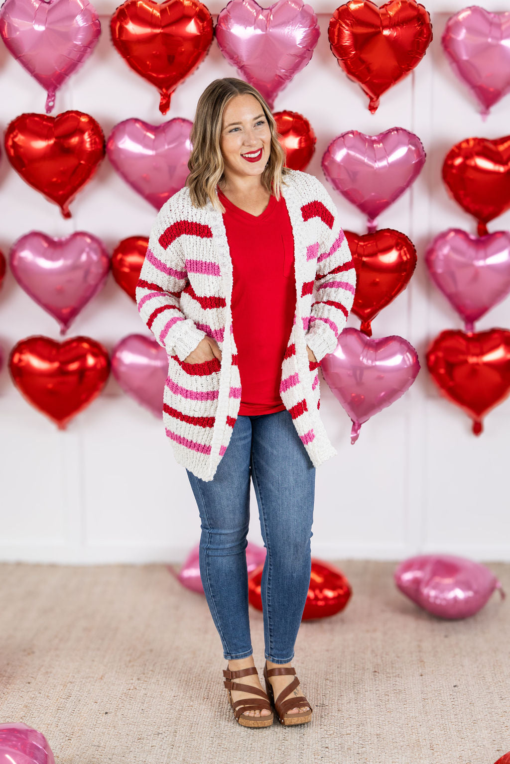 IN STOCK Valentine's Stripe Cardigan