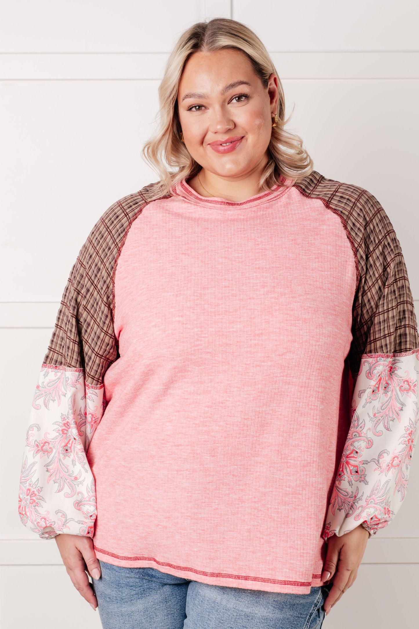 Walk for Miles Floral Color Block Top Ave Shops
