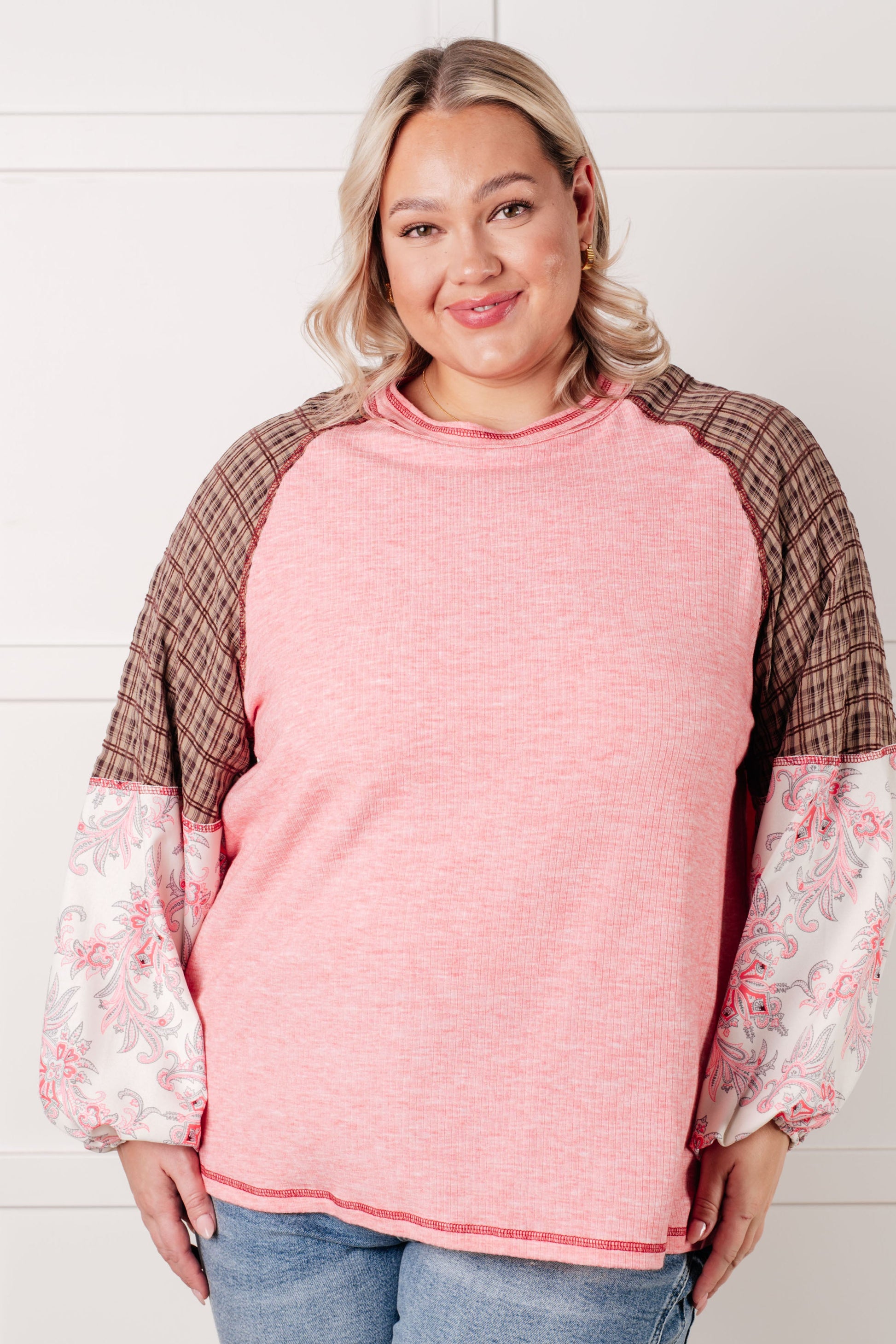 Walk for Miles Floral Color Block Top Ave Shops
