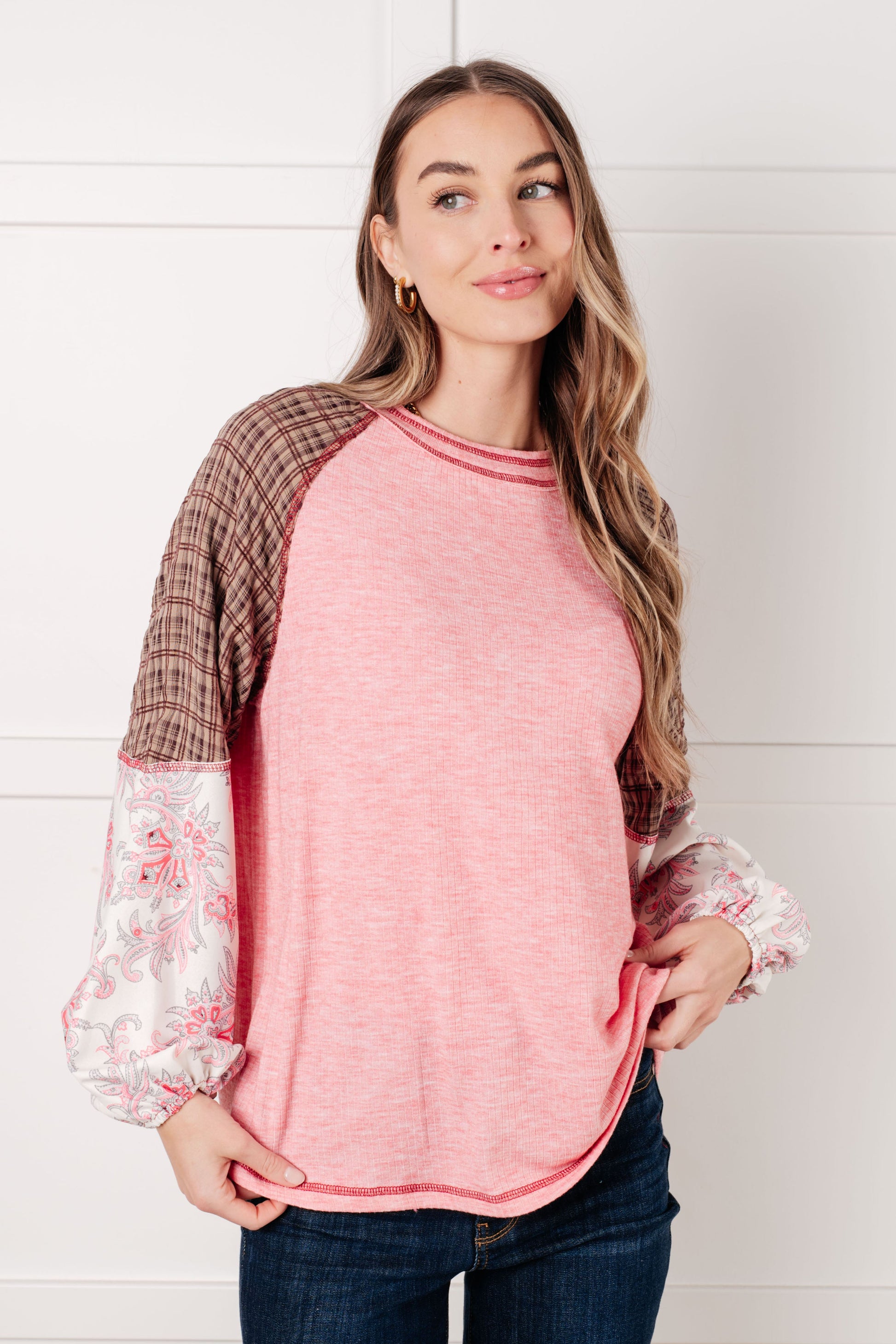 Walk for Miles Floral Color Block Top Ave Shops