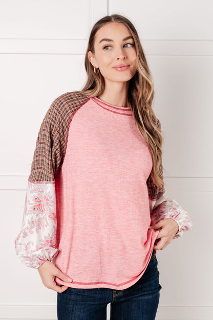 Walk for Miles Floral Color Block Top Ave Shops