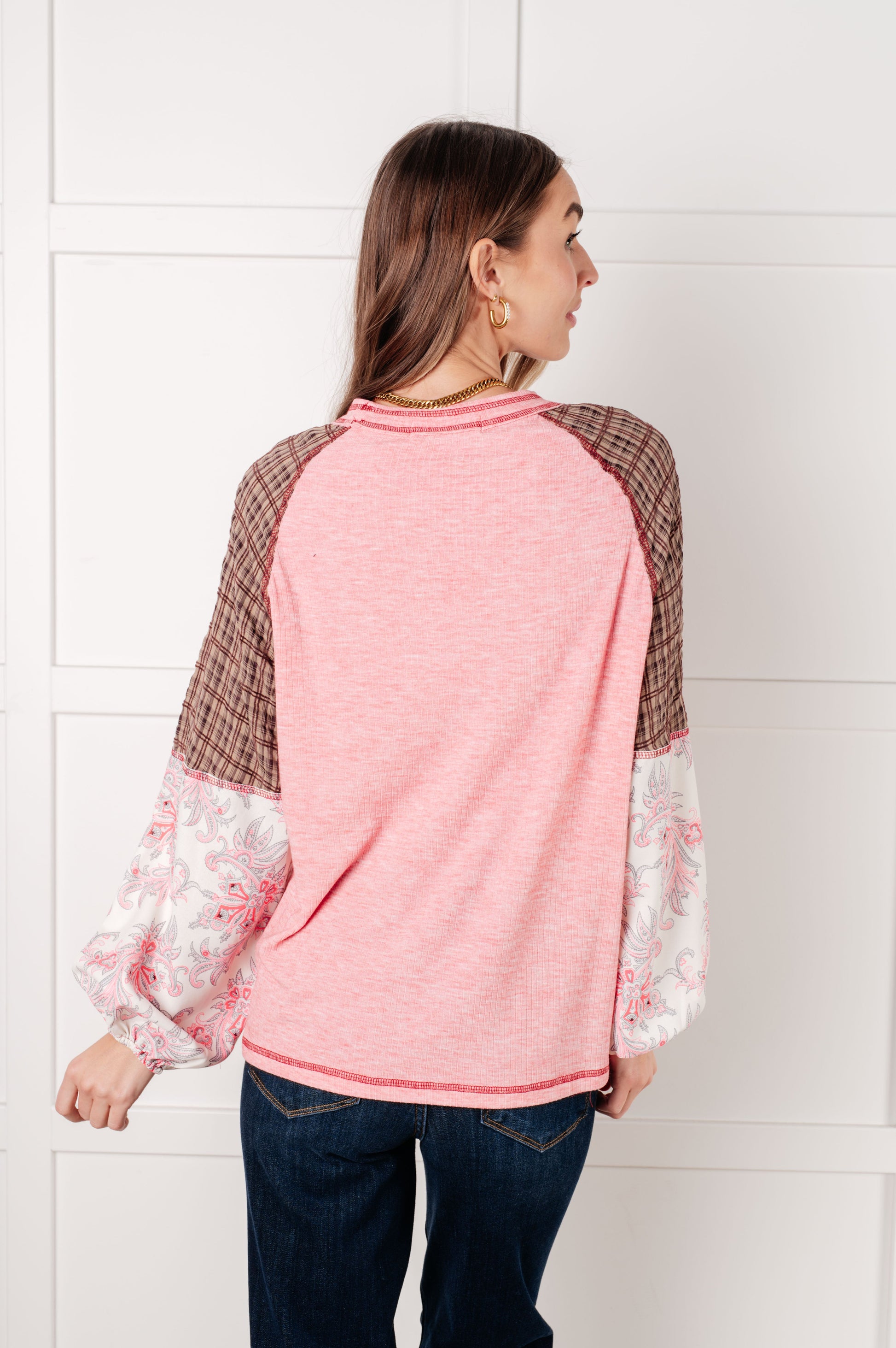 Walk for Miles Floral Color Block Top Ave Shops