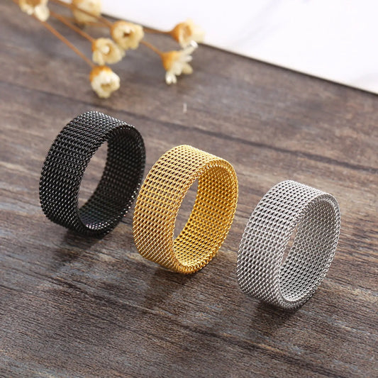 Weave Stainless Steel Ring Trendsi