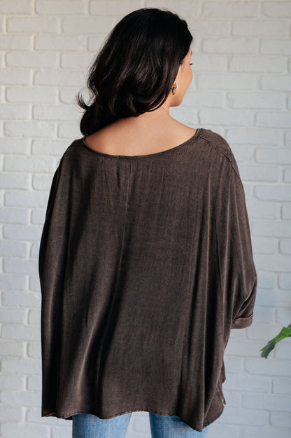 Wishy Washy Mineral Washed Oversized Top Ave Shops