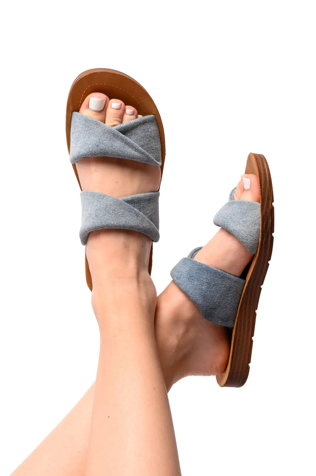 With a Twist Sandal in Denim Ave Shops