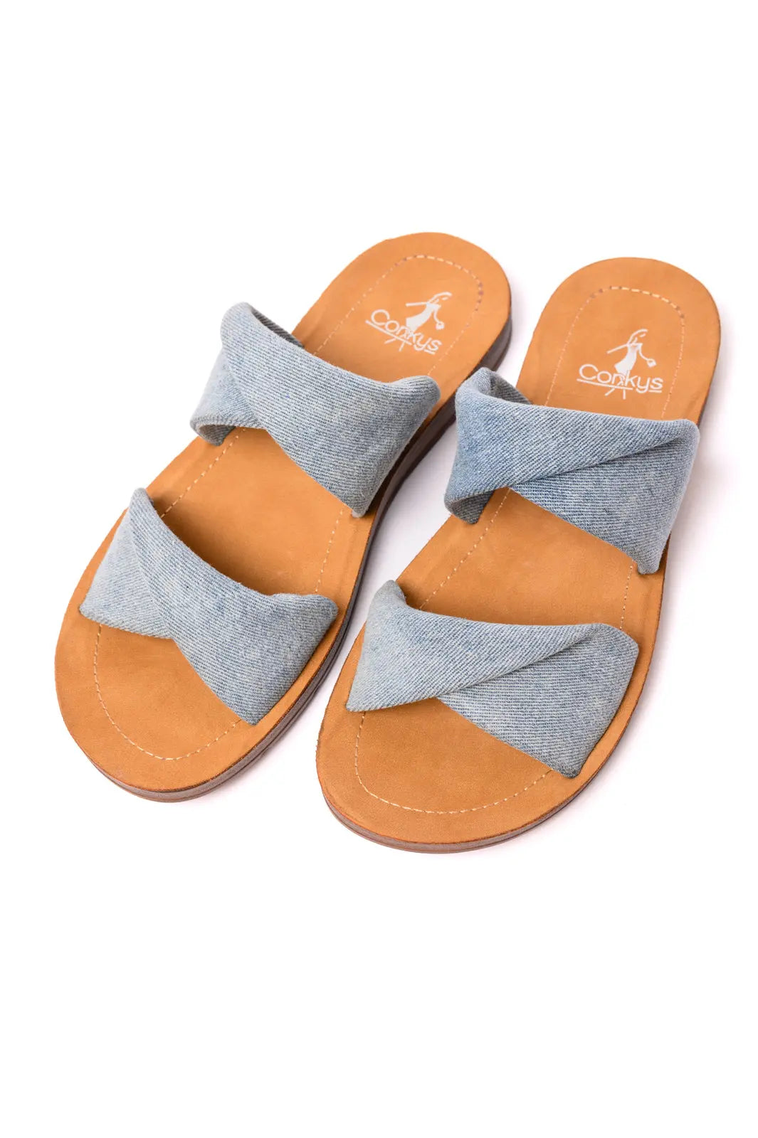 With a Twist Sandal in Denim Ave Shops