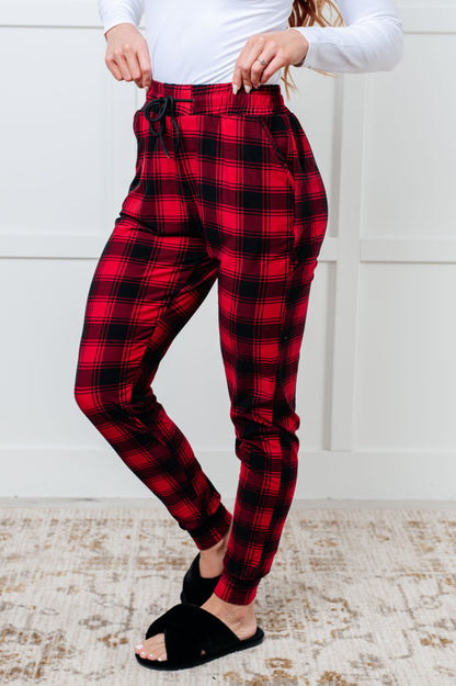 Your New Favorite Joggers in Red Plaid Ave Shops