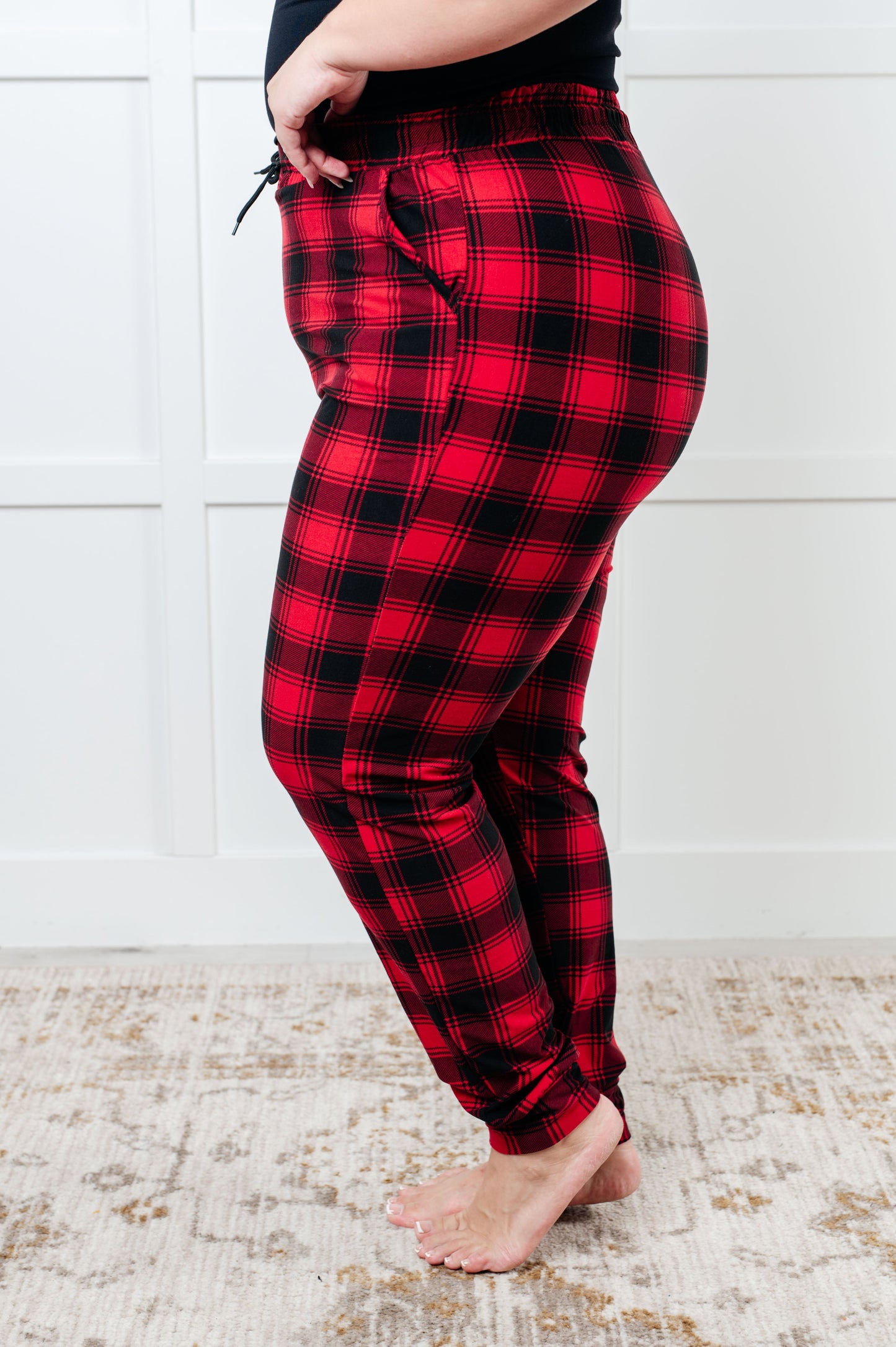 Your New Favorite Joggers in Red Plaid Ave Shops