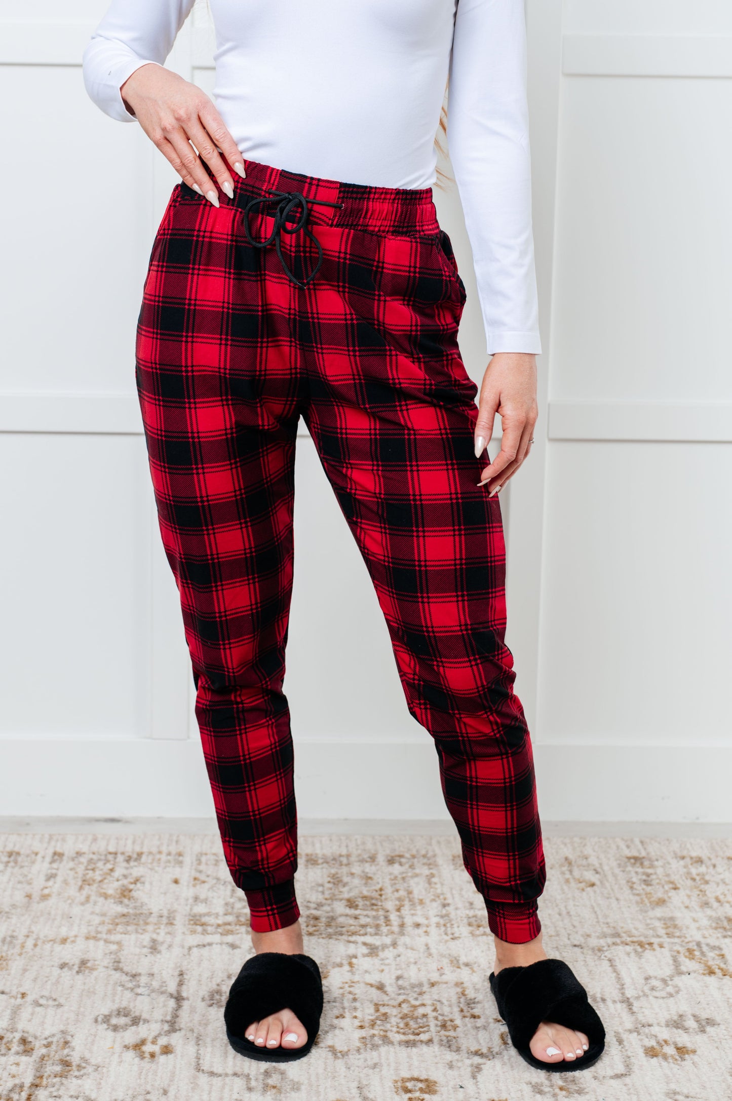 Your New Favorite Joggers in Red Plaid Ave Shops