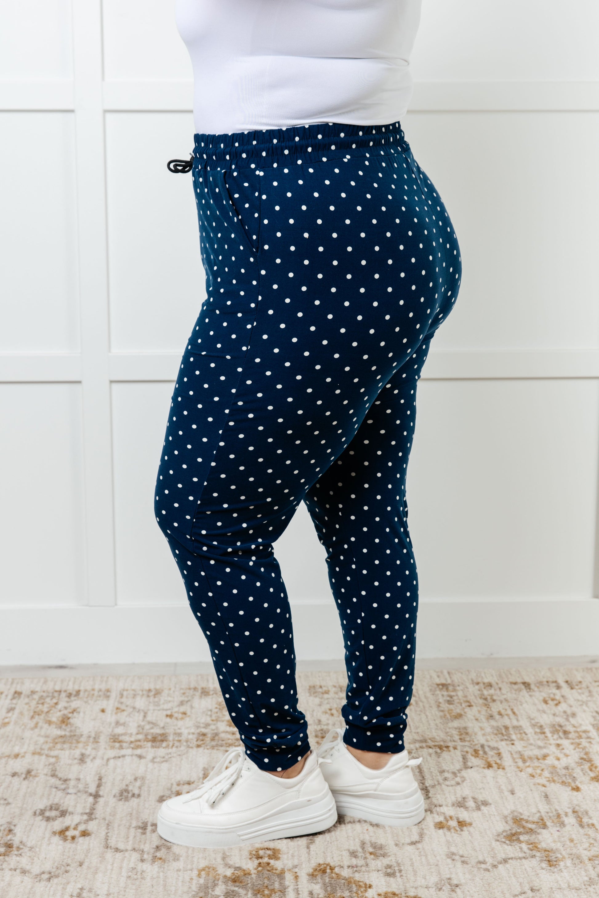 Your New Favorite Joggers in White Polka Dot Ave Shops