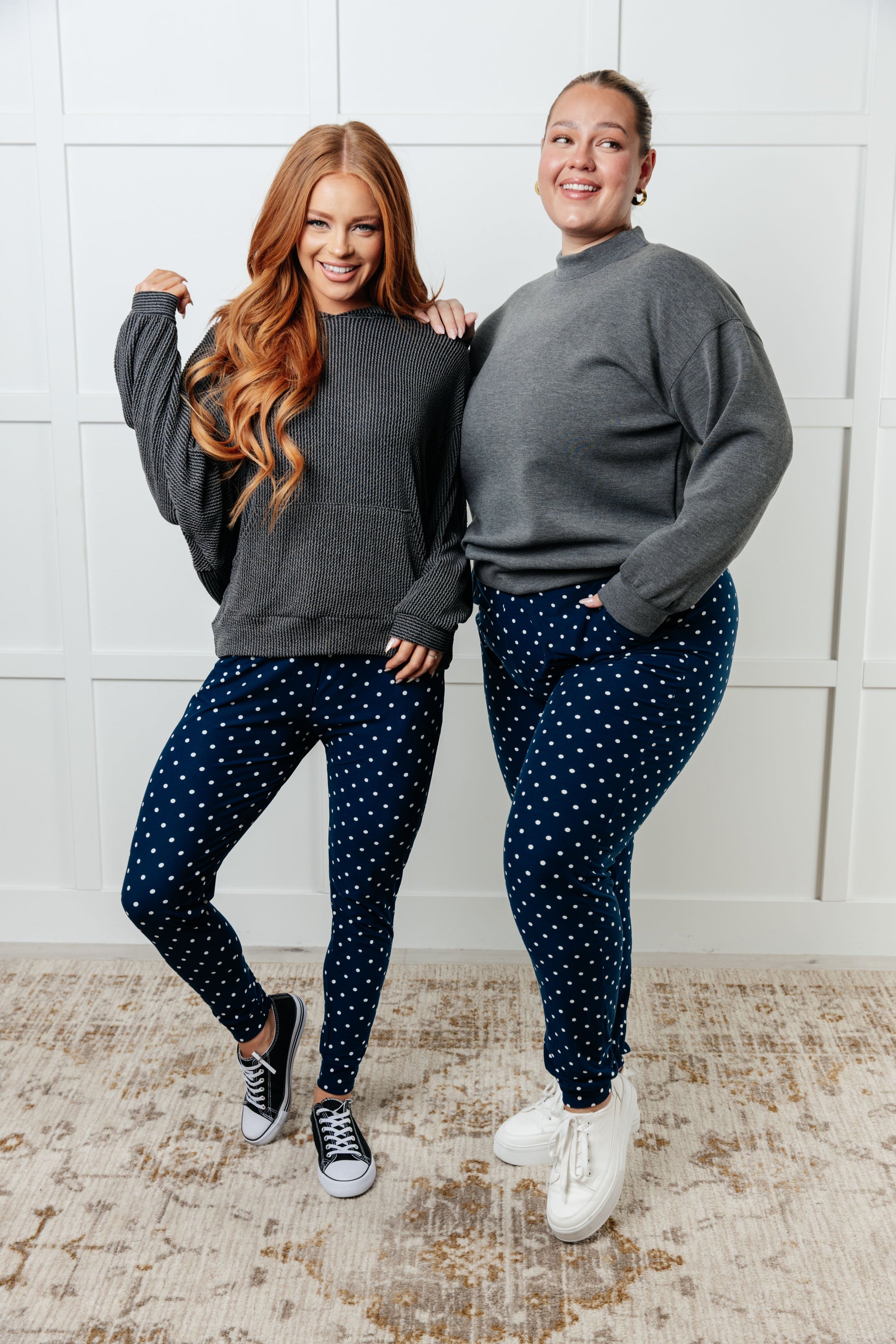 Your New Favorite Joggers in White Polka Dot Ave Shops