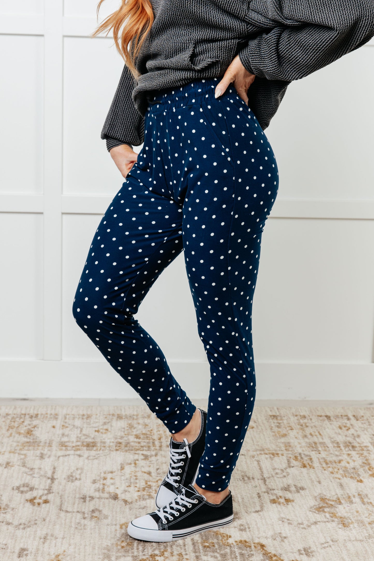 Your New Favorite Joggers in White Polka Dot Ave Shops