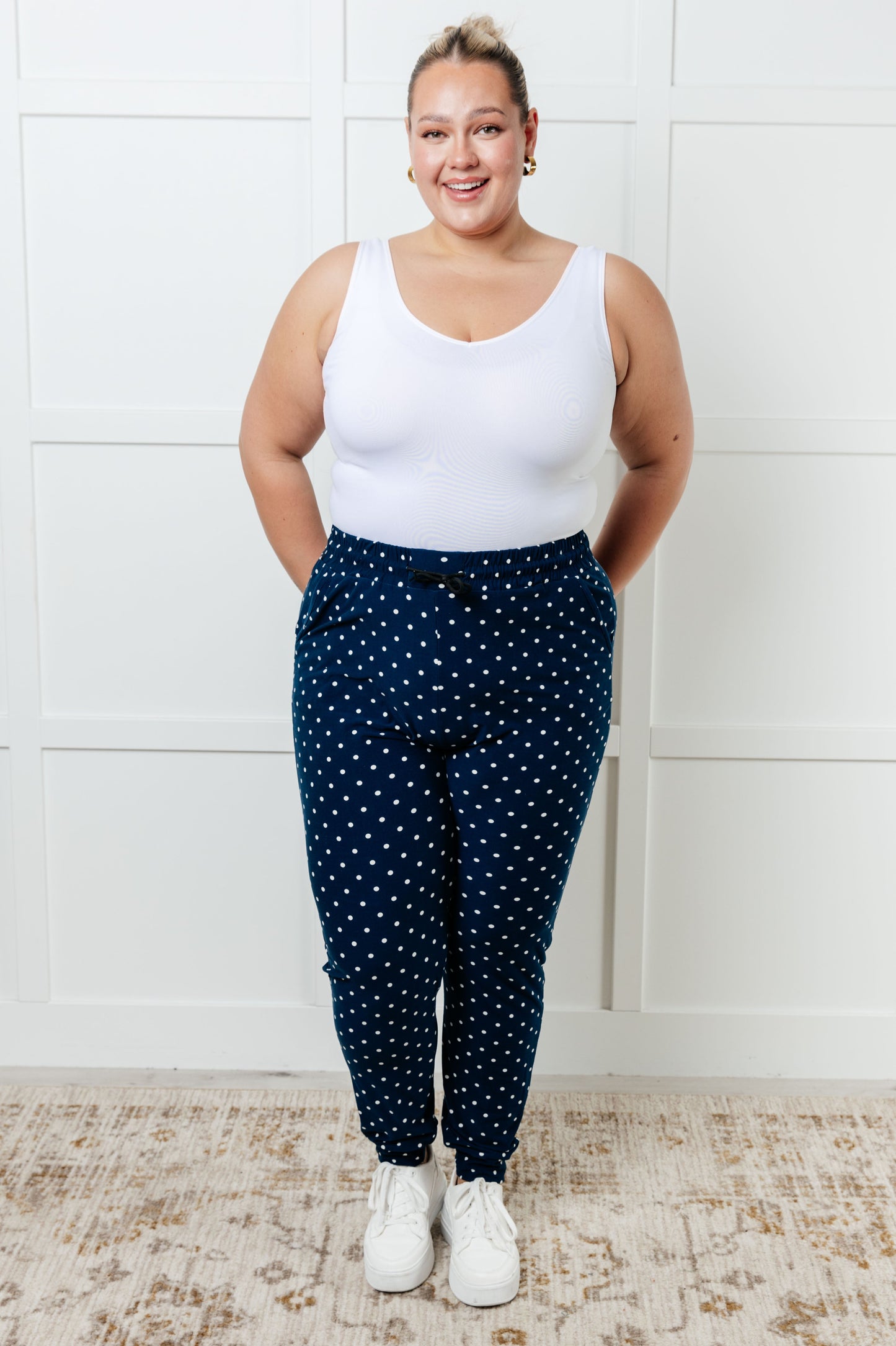 Your New Favorite Joggers in White Polka Dot Ave Shops