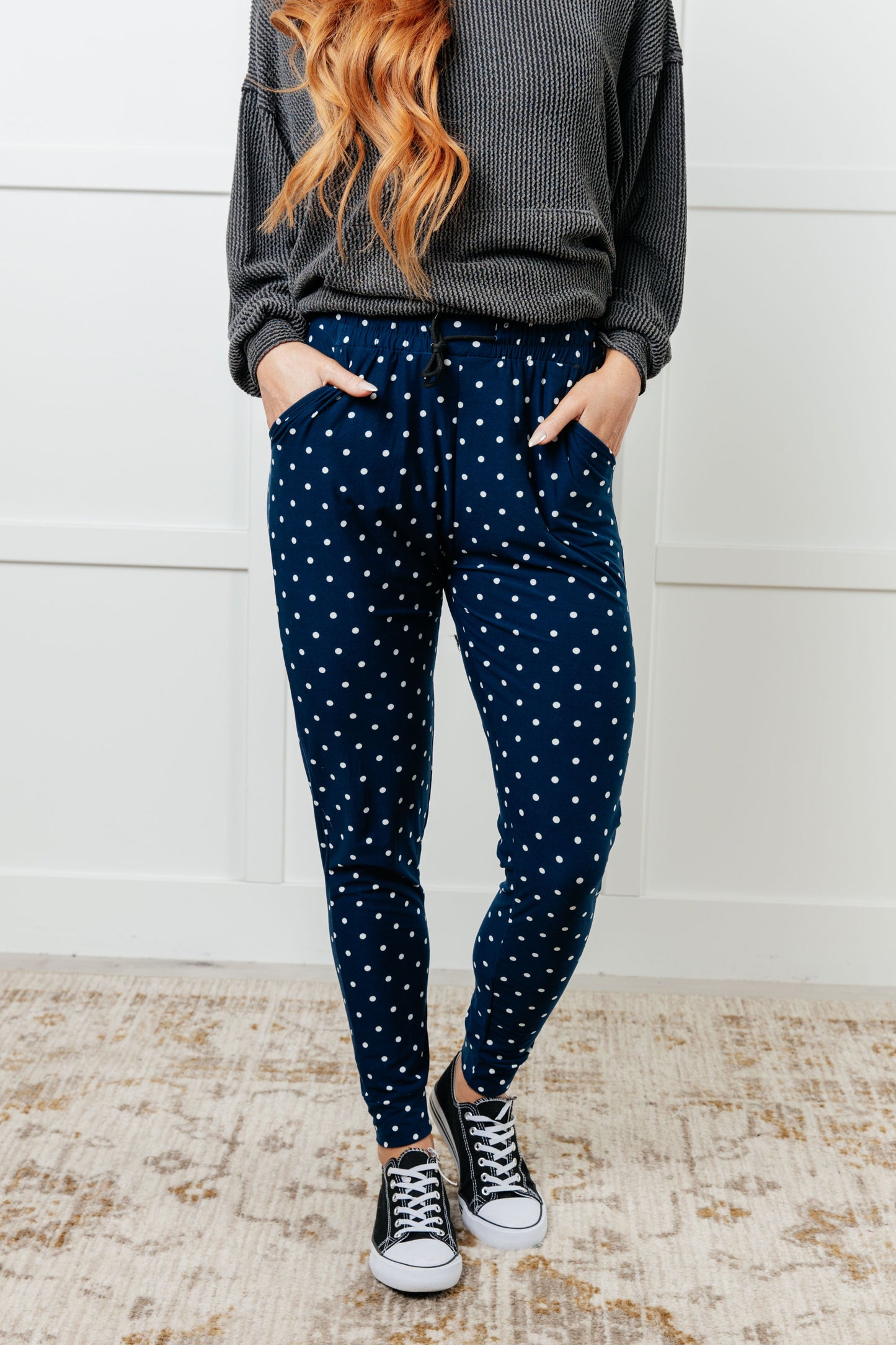 Your New Favorite Joggers in White Polka Dot Ave Shops