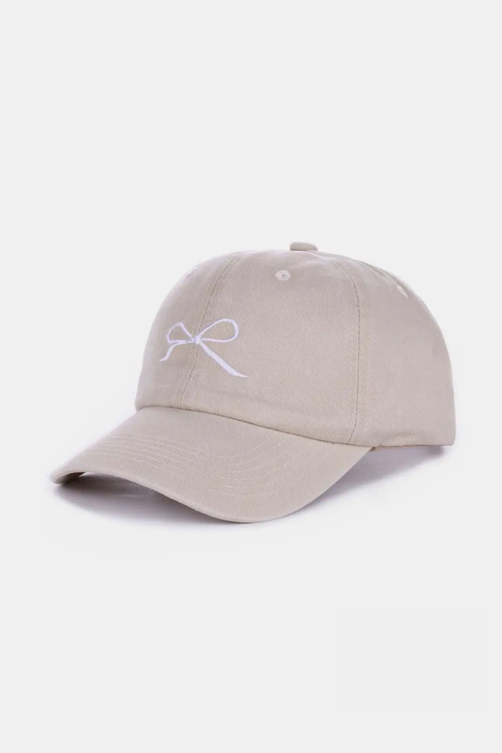 Zenana Bow Embroidered Washed Cotton Caps Trendsi