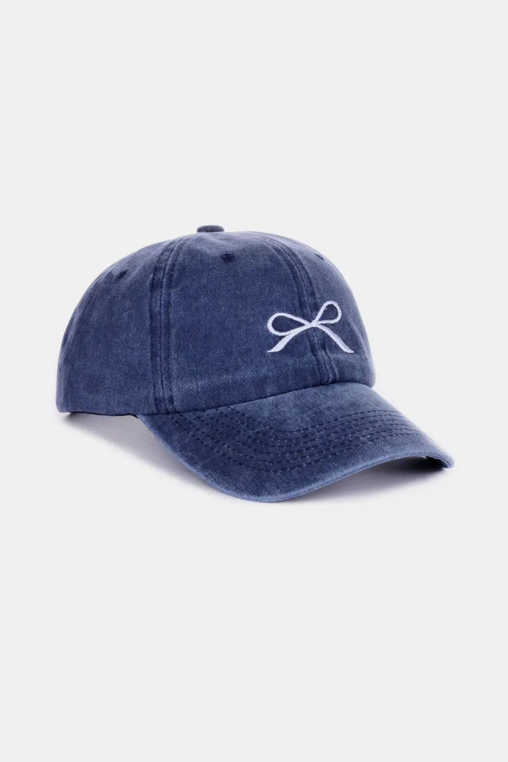 Zenana Bow Embroidered Washed Cotton Caps Trendsi