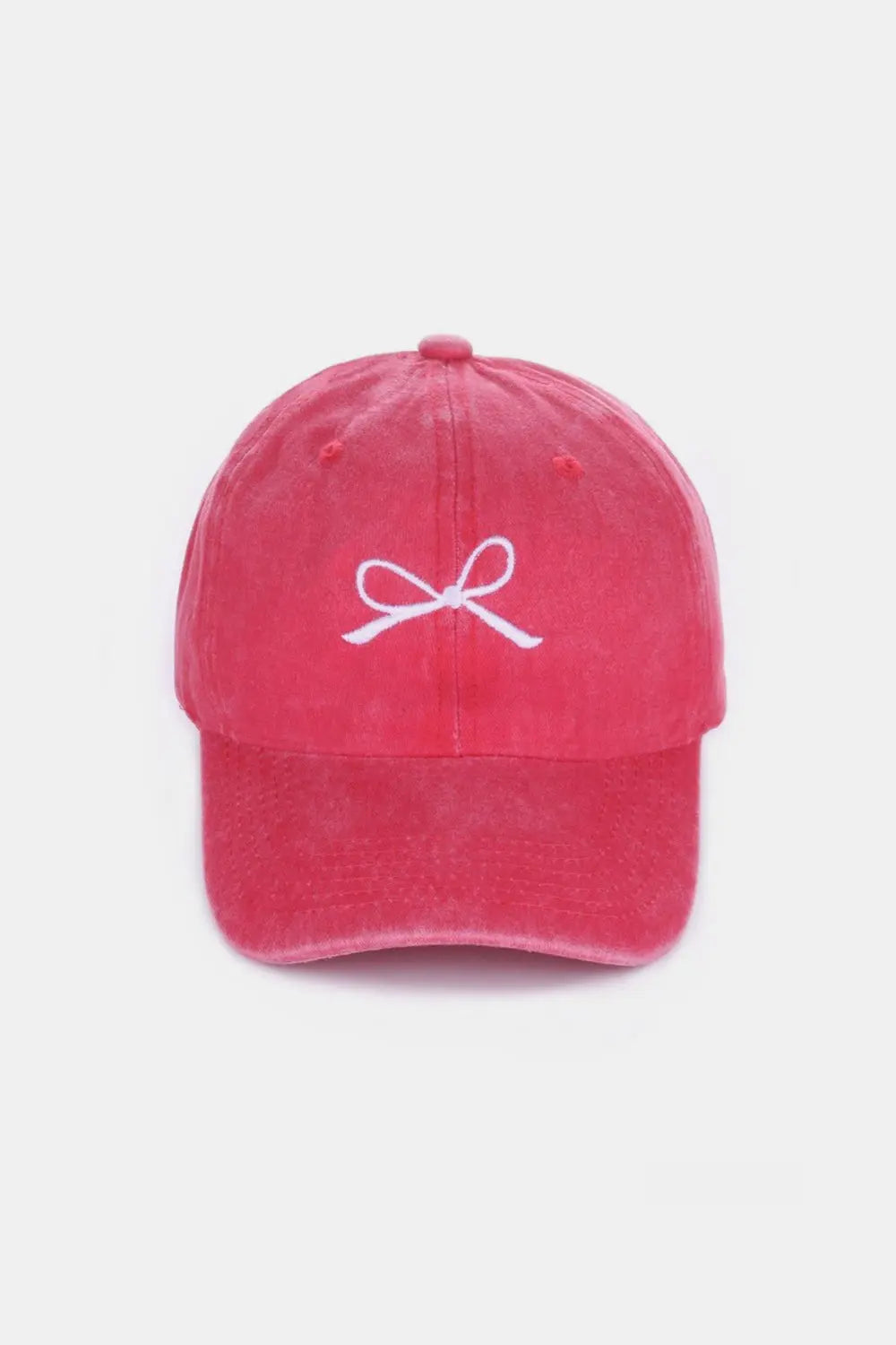 Zenana Bow Embroidered Washed Cotton Caps Trendsi