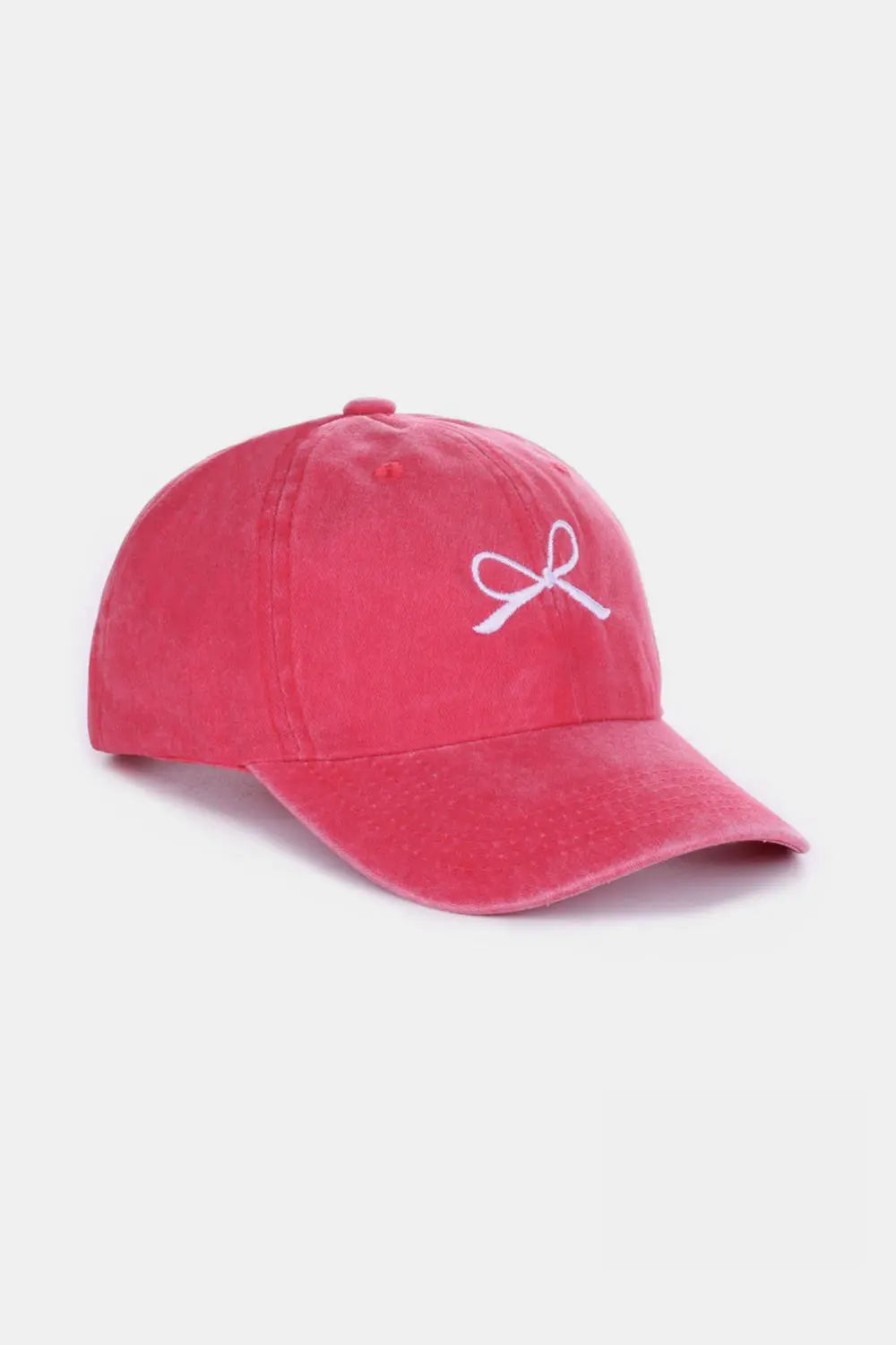 Zenana Bow Embroidered Washed Cotton Caps Trendsi