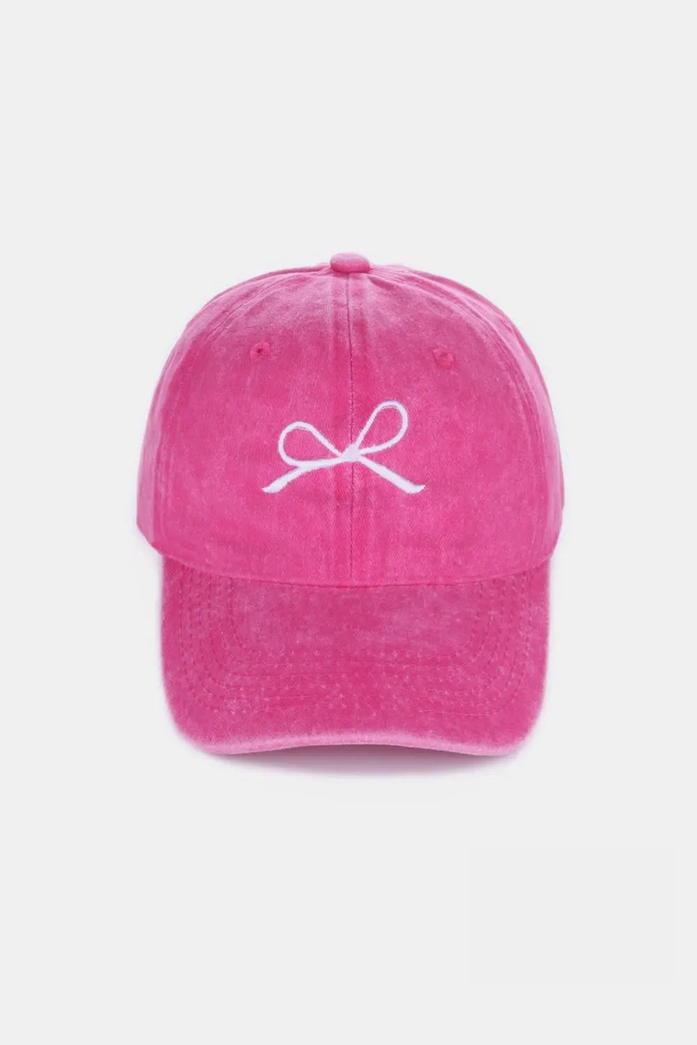 Zenana Bow Embroidered Washed Cotton Caps Trendsi