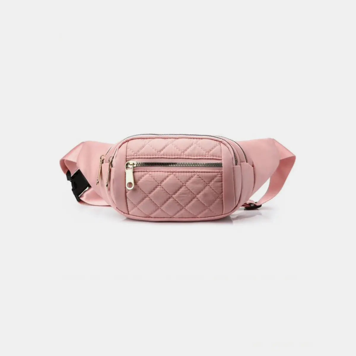 Zenana Quilted Multi Pocket Waist Belt Bag Trendsi