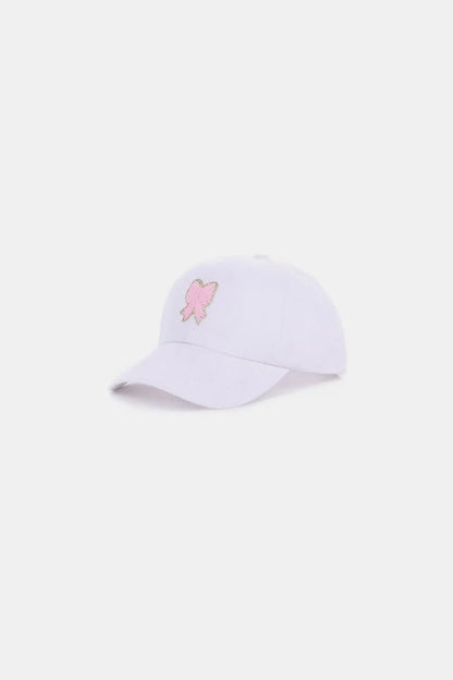 Zenana Ribbon Bow Chenille Patch Baseball Cap Trendsi