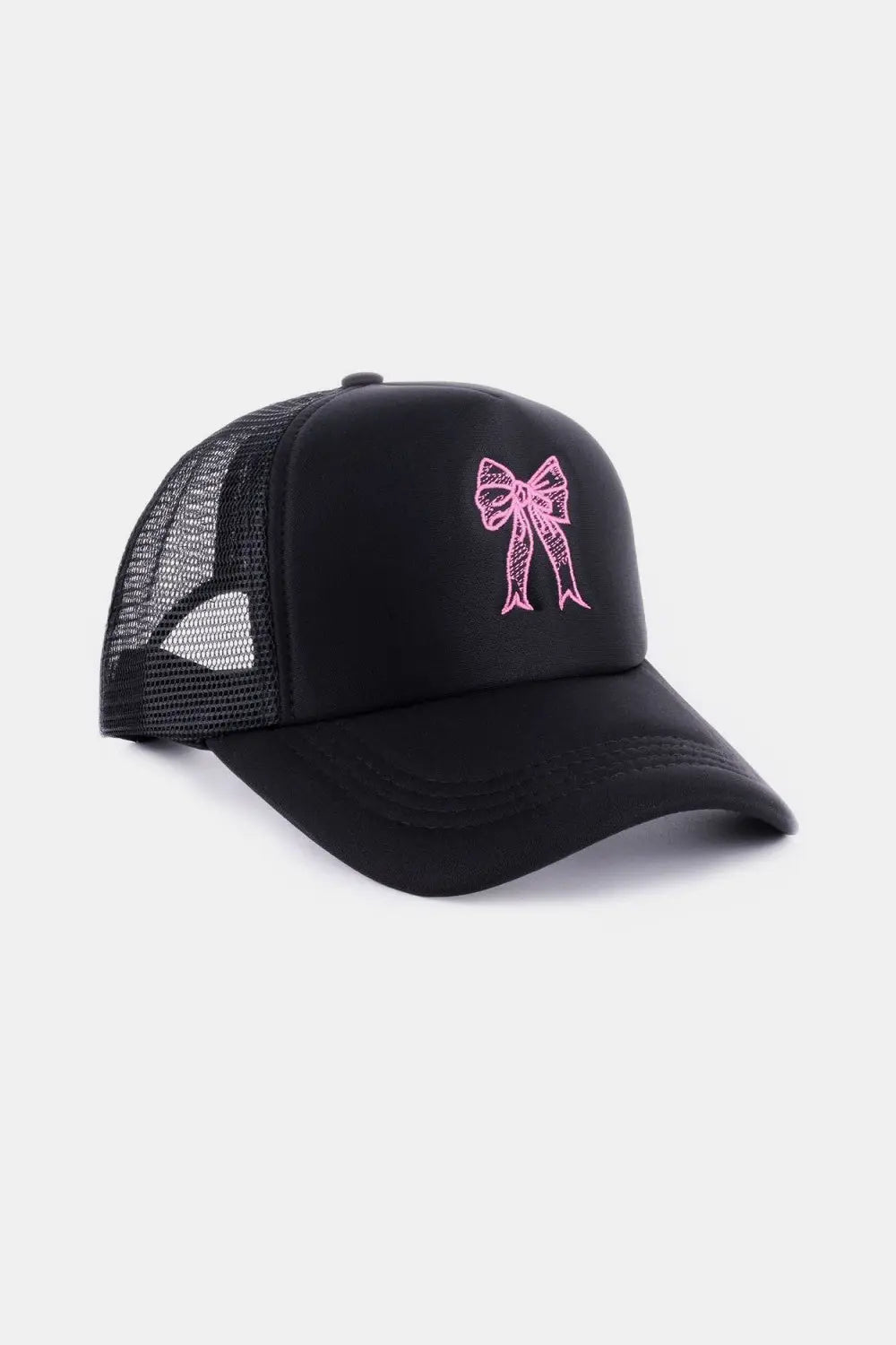 Zenana Ribbon Bow Embroidery Trucker Hat Trendsi