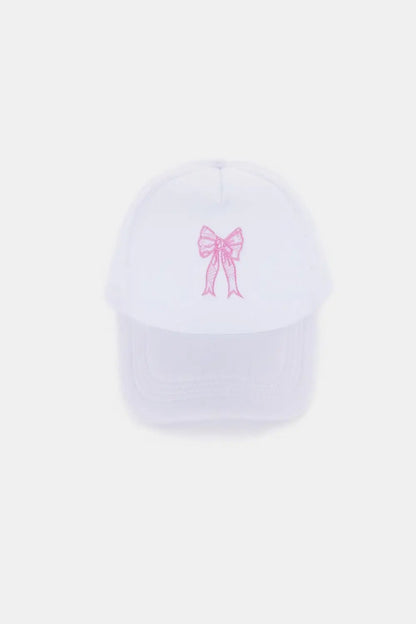 Zenana Ribbon Bow Embroidery Trucker Hat Trendsi