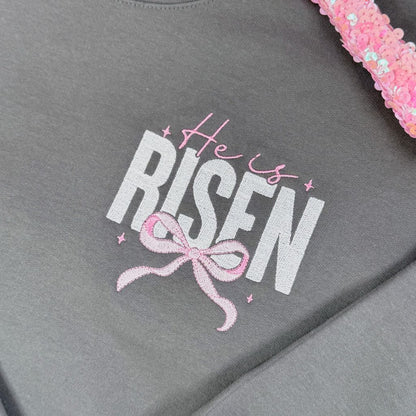 He is Risen Embroidered Sweatshirt Ave Shops
