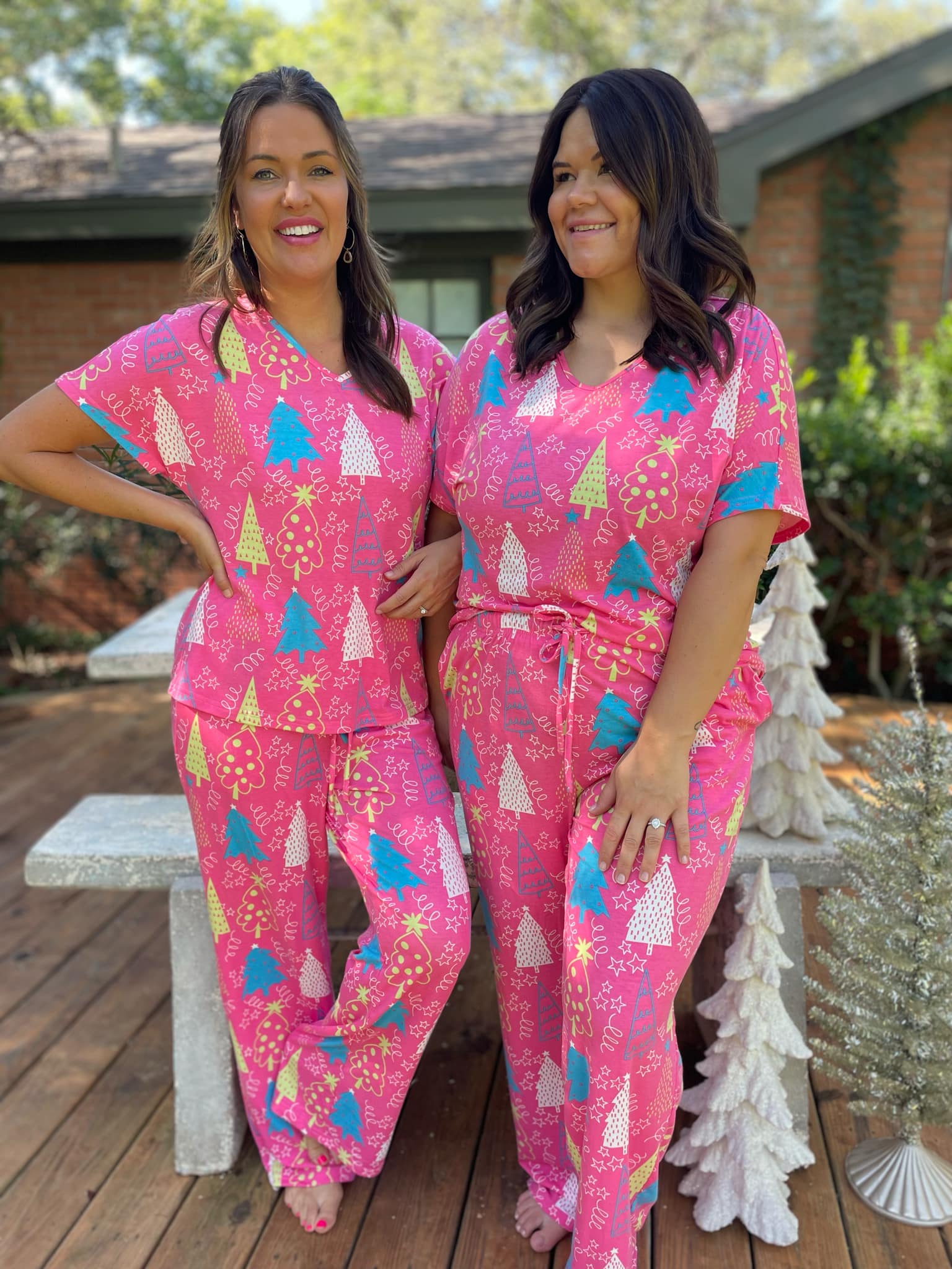 PREORDER: Pink Trees Pajama Set Ave Shops