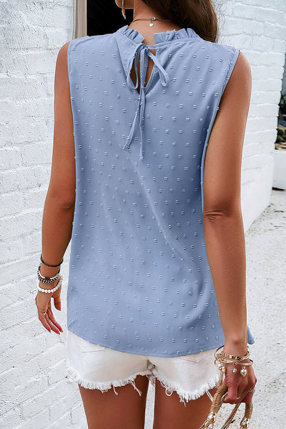 Swiss Dot Round Neck Tank Trendsi