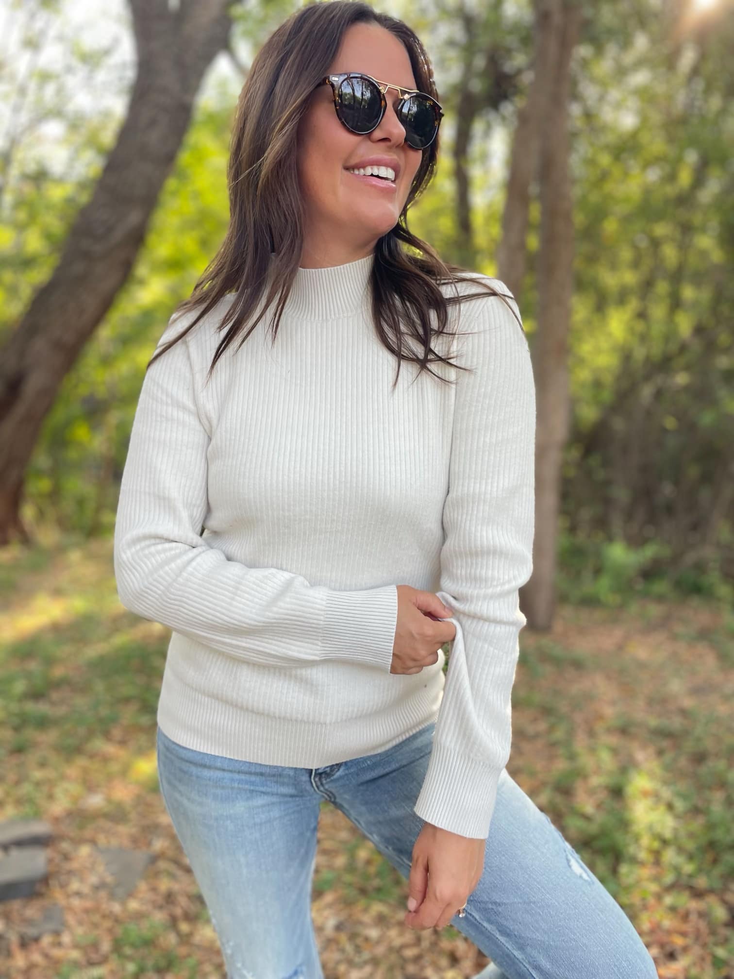 PREORDER: Cuddle Up Fleece Lined Sweater in Beige Ave Shops