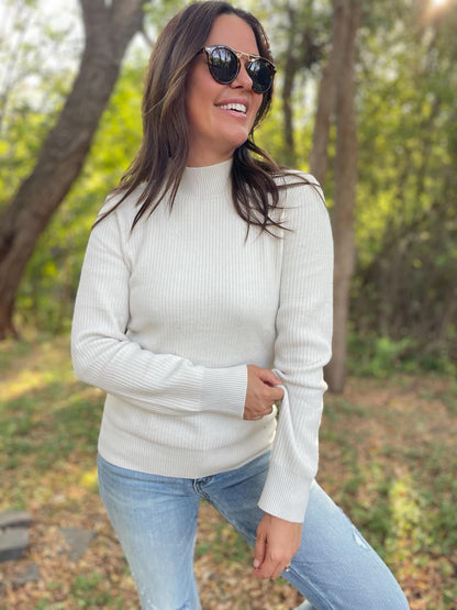 PREORDER: Cuddle Up Fleece Lined Sweater in Beige Ave Shops
