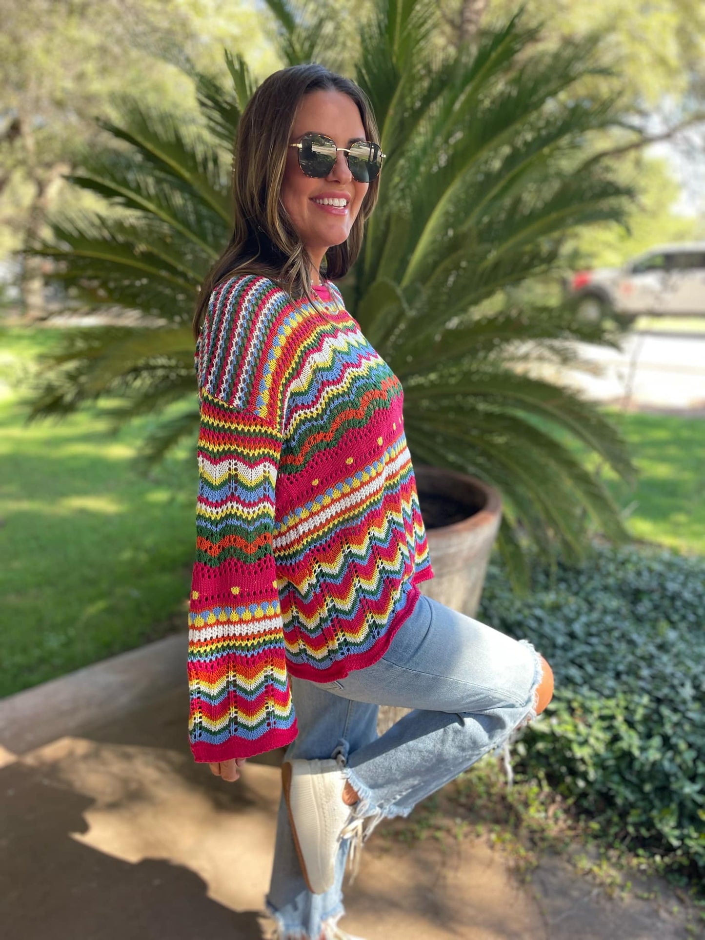 PREORDER: Abilene Crochet Sweater Ave Shops