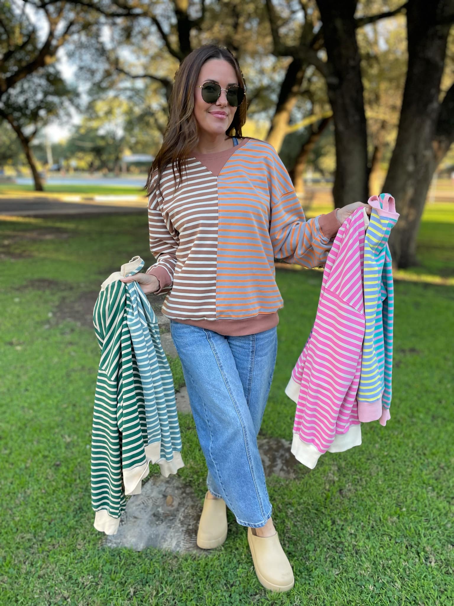 PREORDER: Step By Step Stripe Sweatshirt in Four Colors Ave Shops