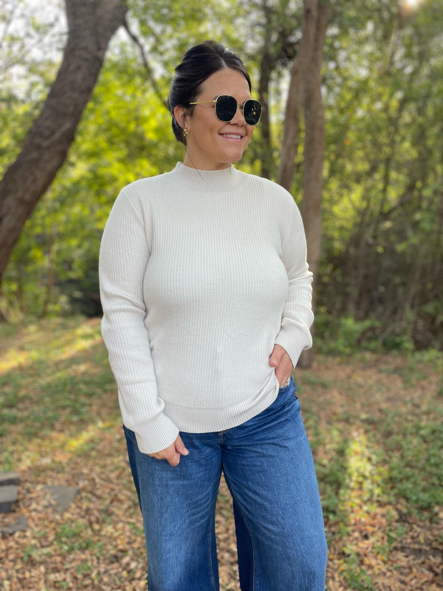 PREORDER: Cuddle Up Fleece Lined Sweater in Beige Ave Shops