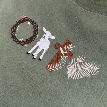 Easter Symbols Embroidered Sweatshirt Ave Shops