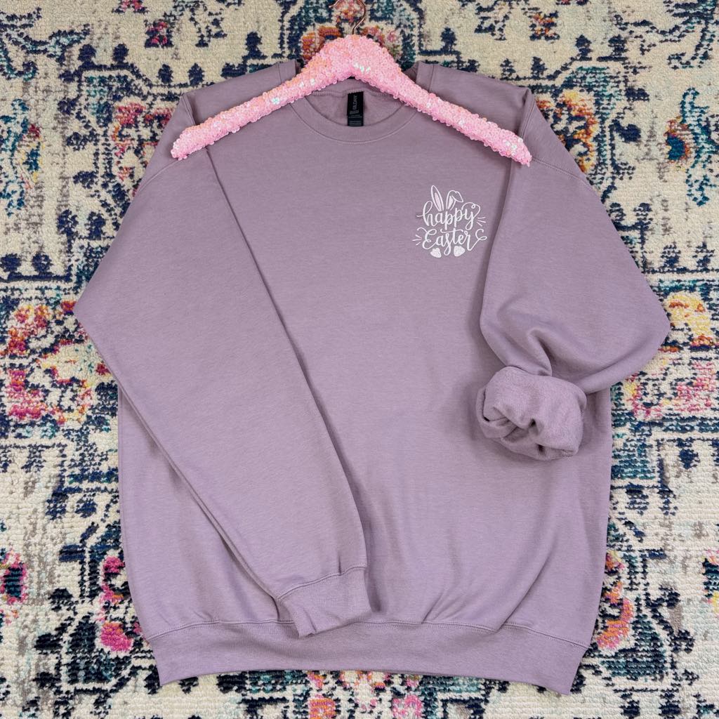 Happy Easter Embroidered Sweatshirt Ave Shops