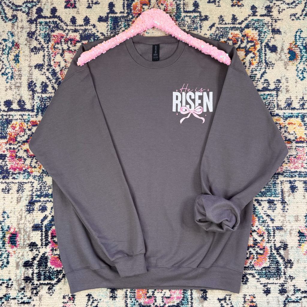 He is Risen Embroidered Sweatshirt Ave Shops