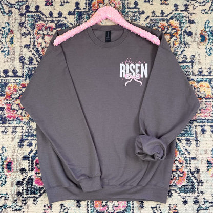 He is Risen Embroidered Sweatshirt Ave Shops