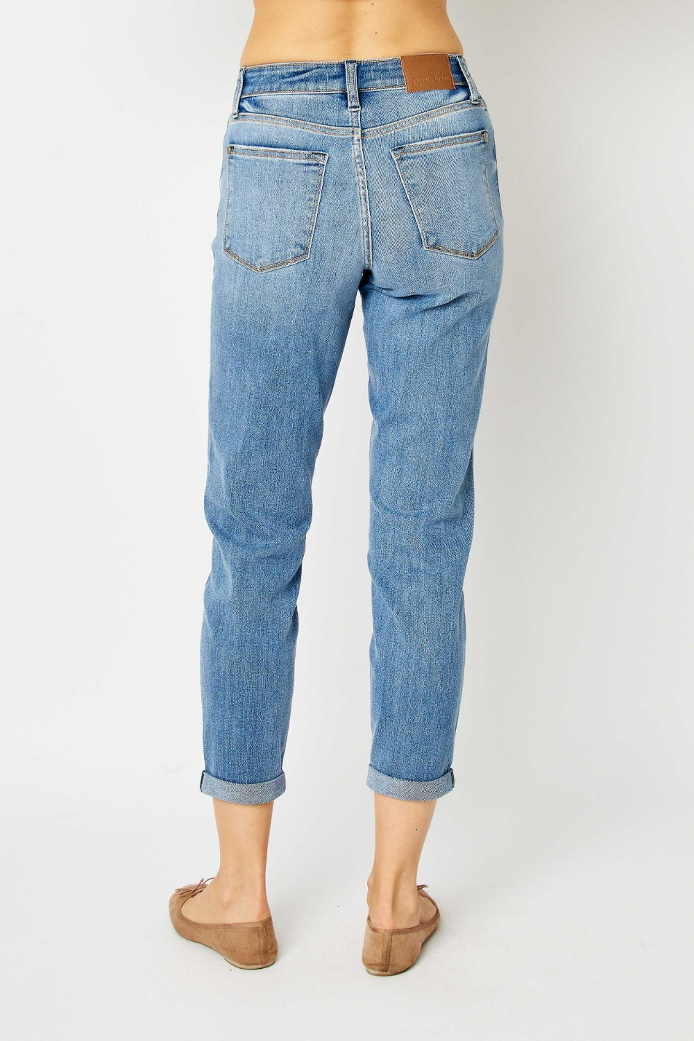 Judy Blue Full Size Cuffed Hem Slim Jeans Trendsi