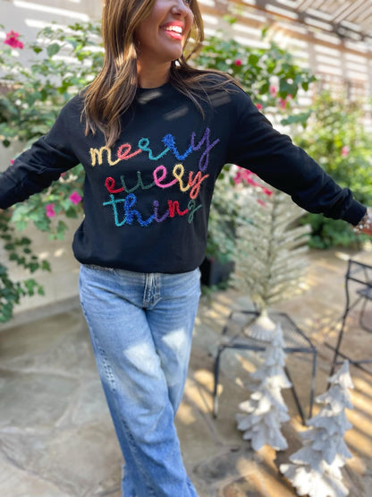 PREORDER: Merry Everything Tinsel Sweatshirt in Two Colors Ave Shops