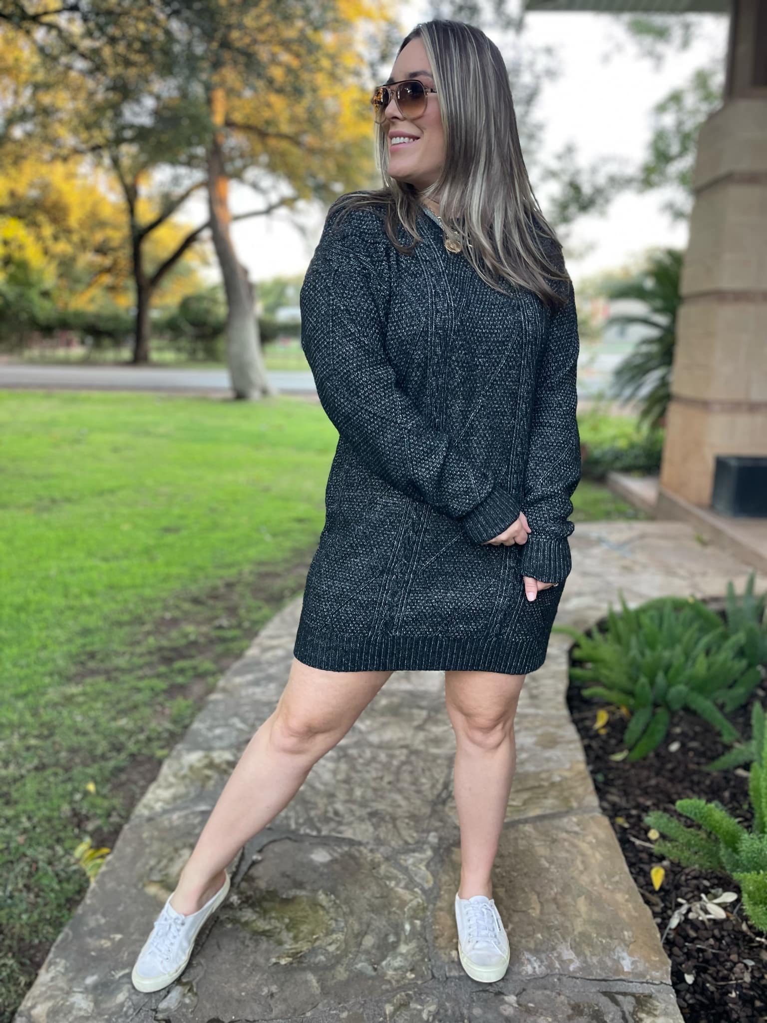 PREORDER: So Delightful Cable Knit Sweater Dress in Four Colors Ave Shops