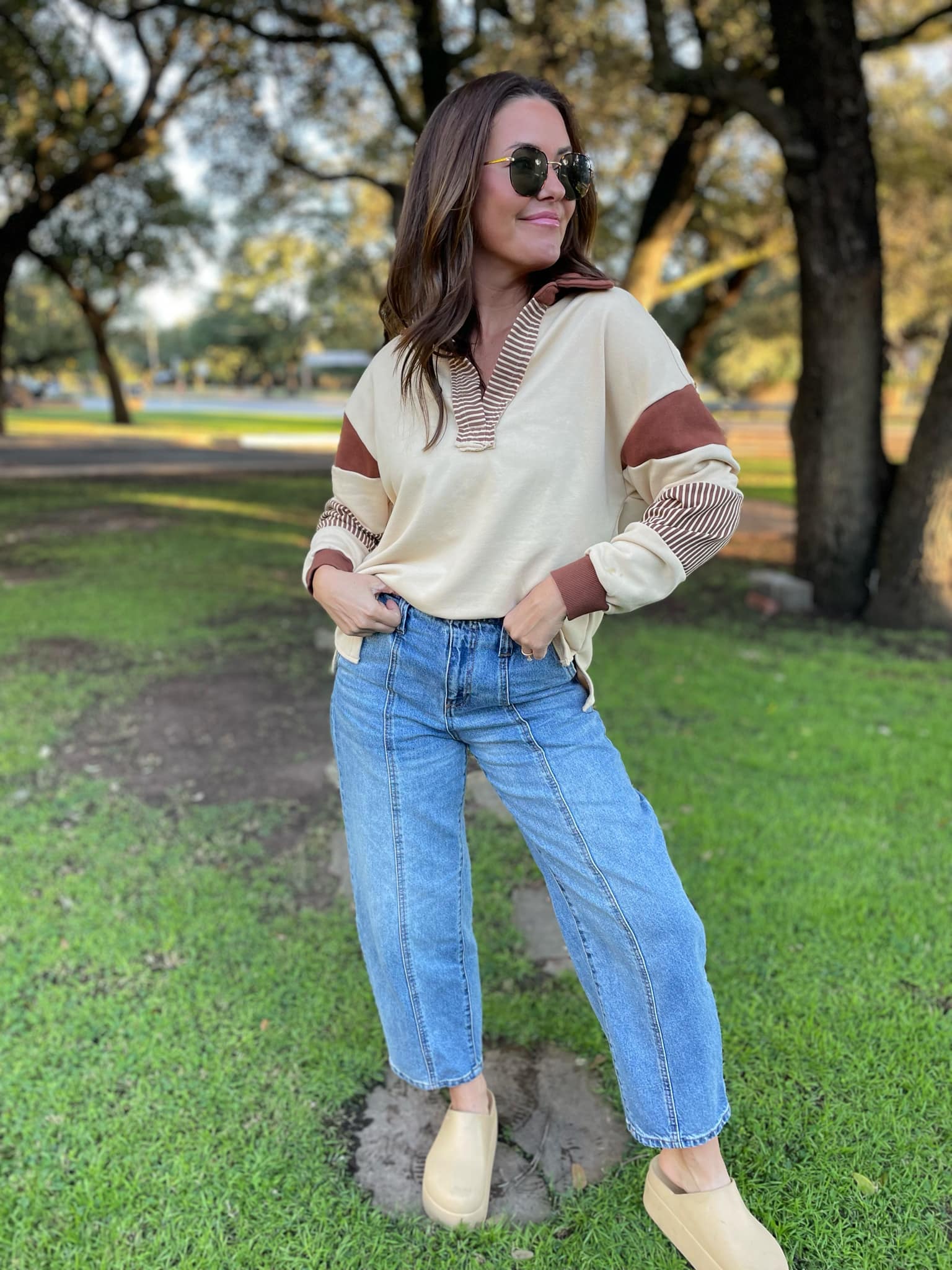 PREORDER: Stay Preppy Collared Sweatshirt in Five Colors Ave Shops