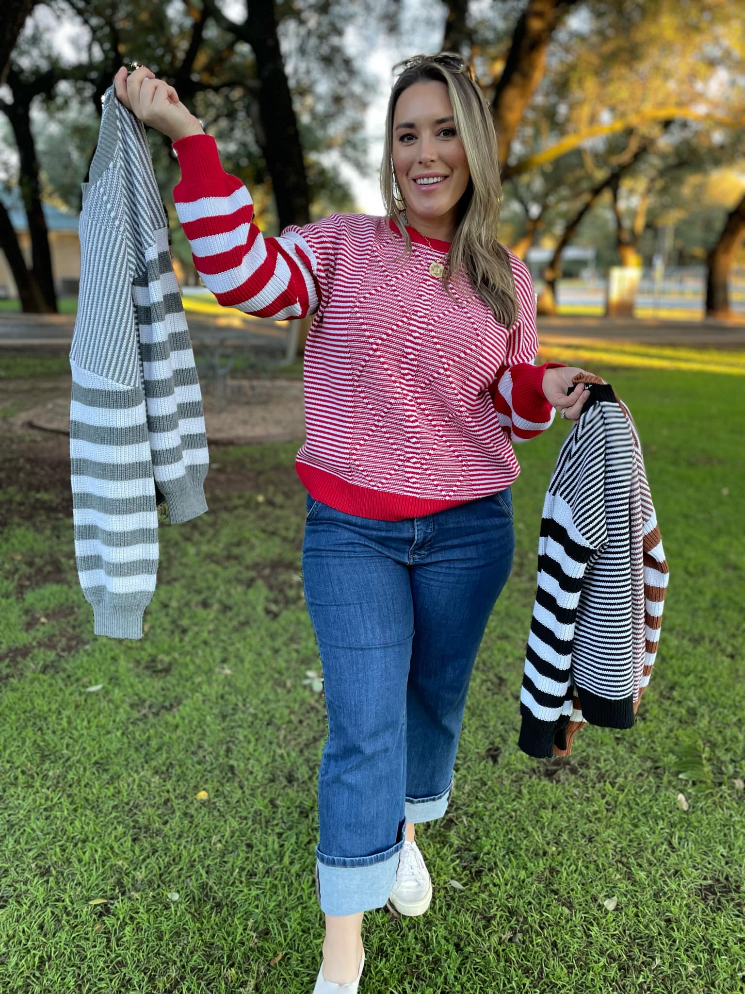 PREORDER: Aspen Striped Sleeve Sweater in Four Colors Ave Shops