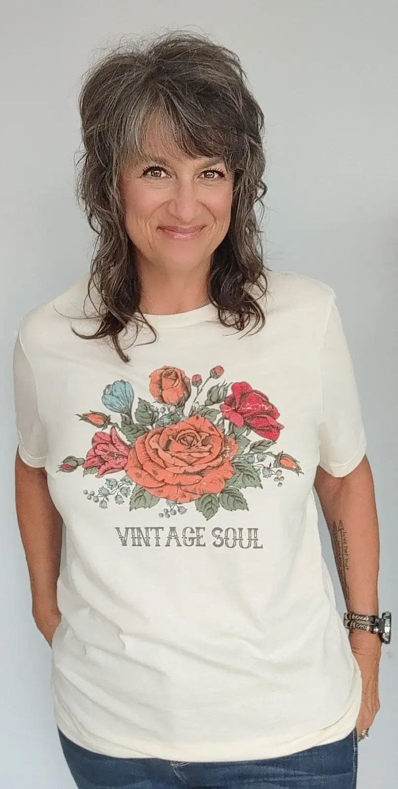 Vintage Soul Floral Graphic Tee in Cream The Magnolia Cottage Boutique